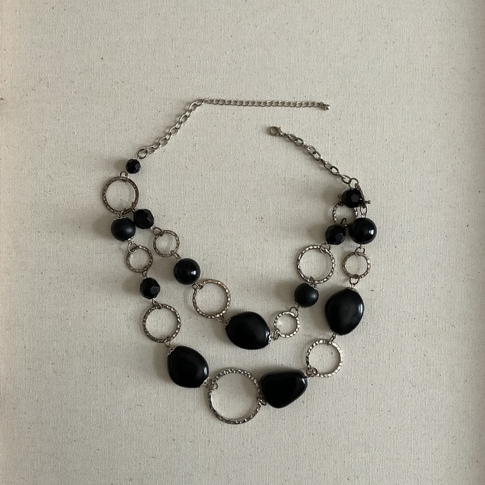 Black and Silver Beaded Necklace Timeless Jewelry